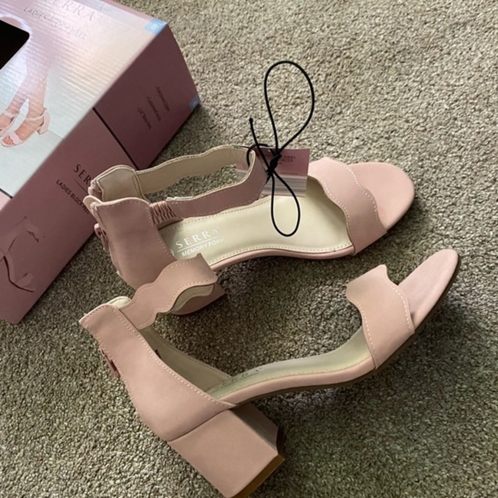 Serra Pink Block Heel Sandals